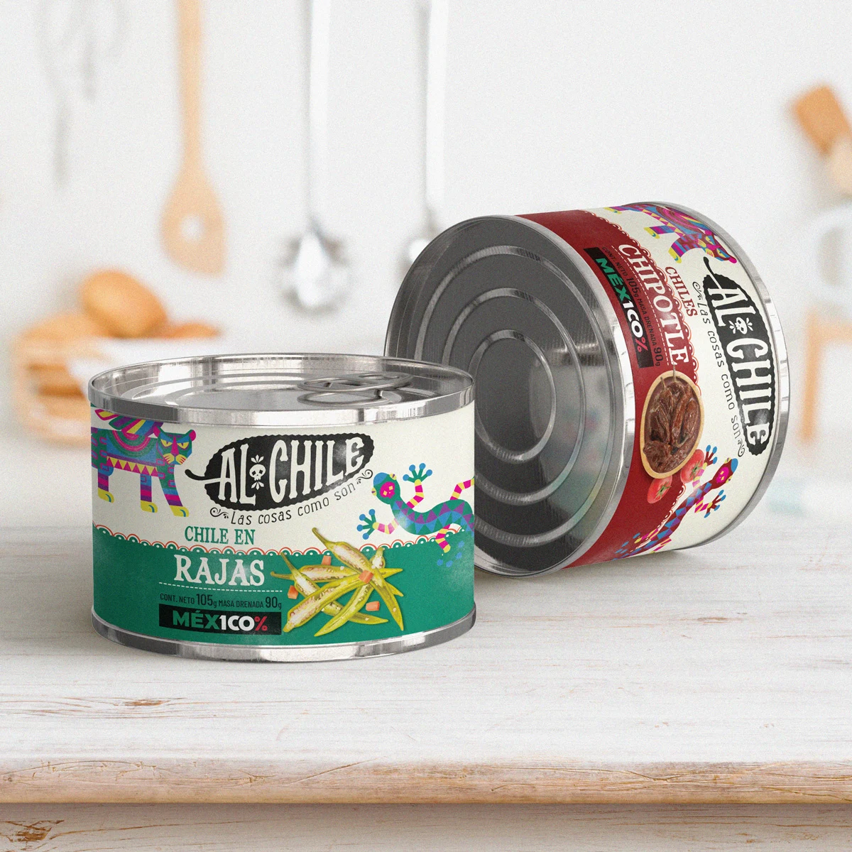 Diseño de packaging para Alchile, Alimentos, México — aplicación 2.