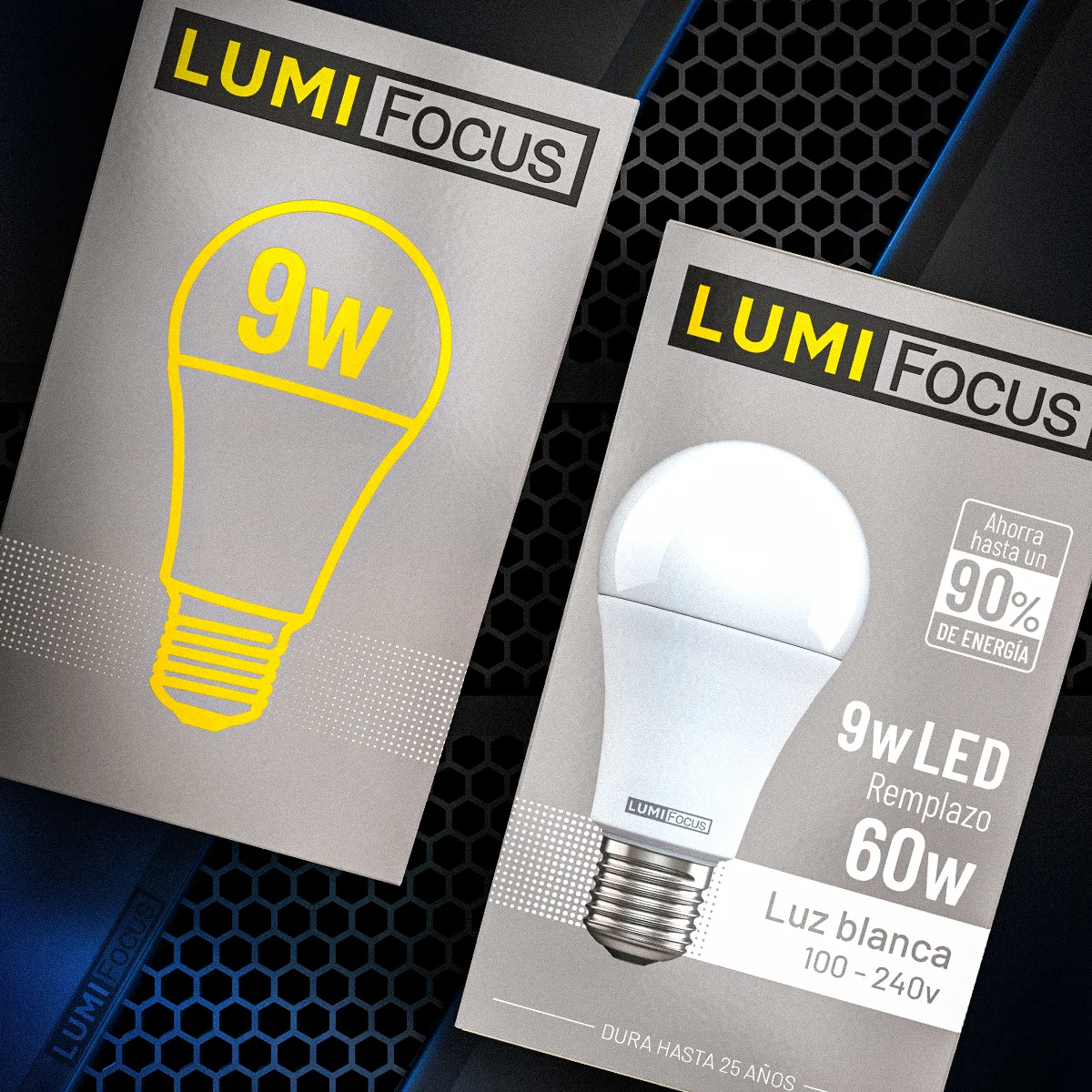 Diseño de packaging para Lumifocus, Iluminación, México — aplicación 1.