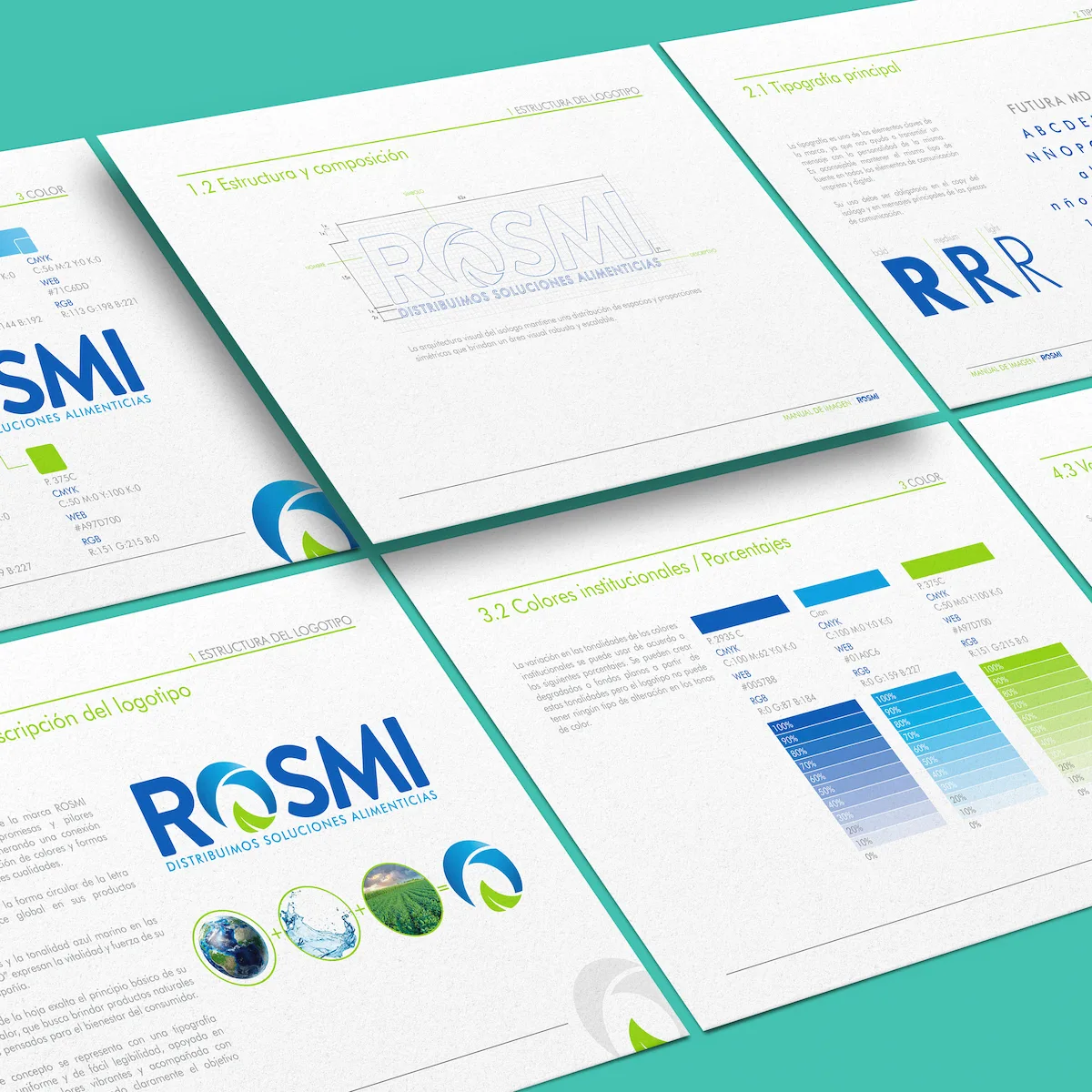 Diseño de identidad de marca para Rosmi, Corporativo, Colombia — aplicación 1.