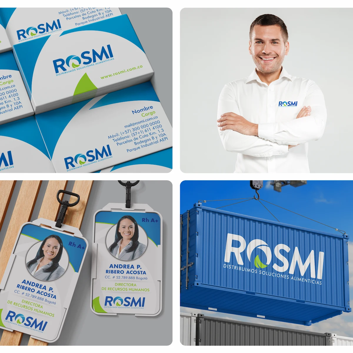 Diseño de identidad de marca para Rosmi, Corporativo, Colombia — aplicación 2.
