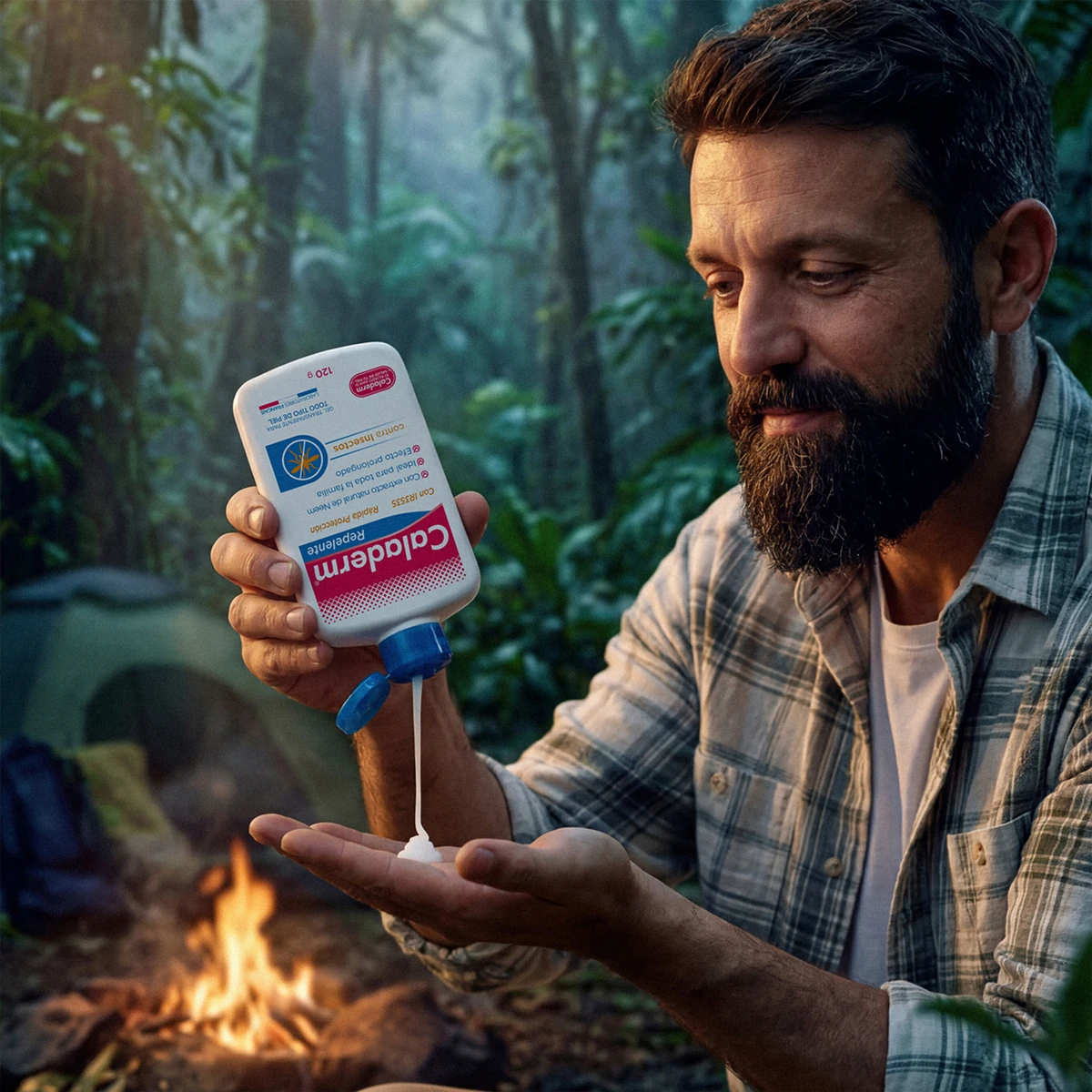 Aplicación del bloque magenta como firma transversal de Caladerm.
